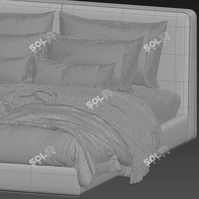 Flou Double Bed - Comfort Defined 3D model image 5