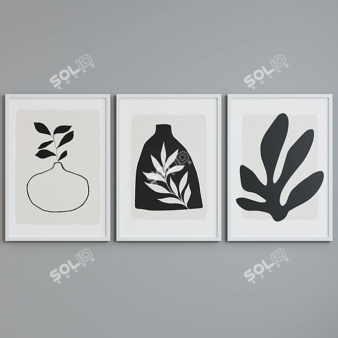 Modern Style Picture Frame Set 3D model image 5