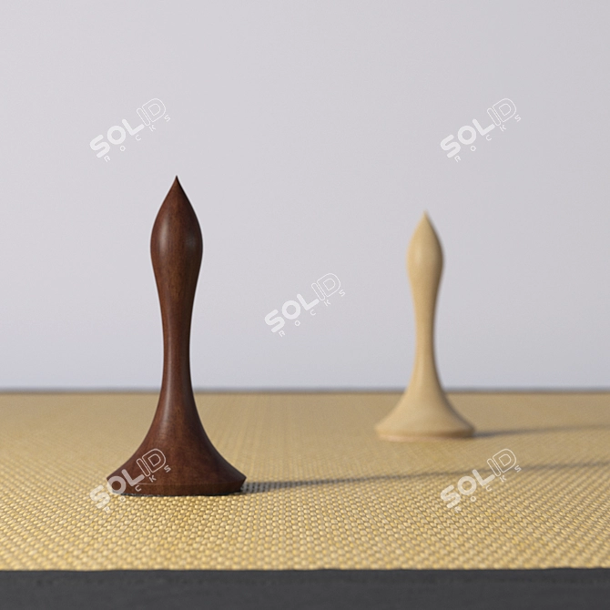 Handmade Chess Board, Wood Textures 3D model image 5