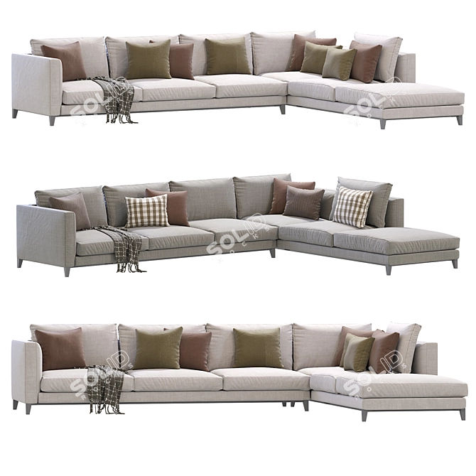 Modern Minotti 3D Sofa Model 3D model image 2