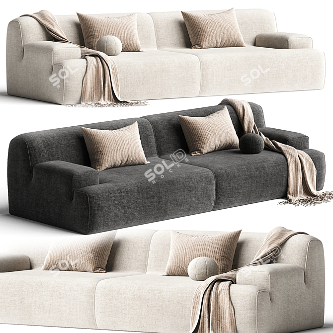 Elegant Meridiani Norton Sofa 3D model image 4