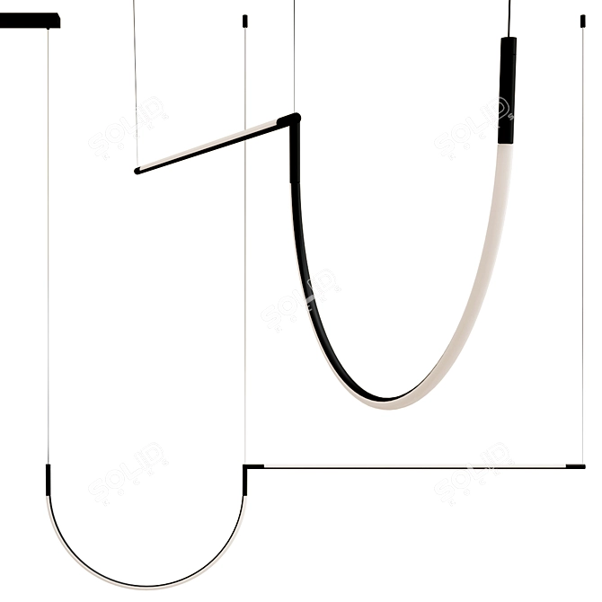 Efficient LED Tubs Pendant Lamp 3D model image 1