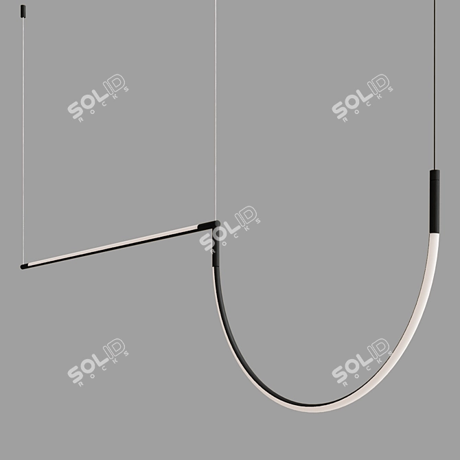 Efficient LED Tubs Pendant Lamp 3D model image 3