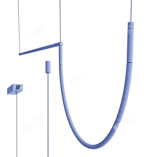 Efficient LED Tubs Pendant Lamp 3D model image 4