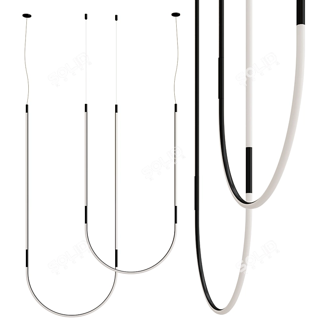 Modern Aluminum LED Pendant Lamp 3D model image 1