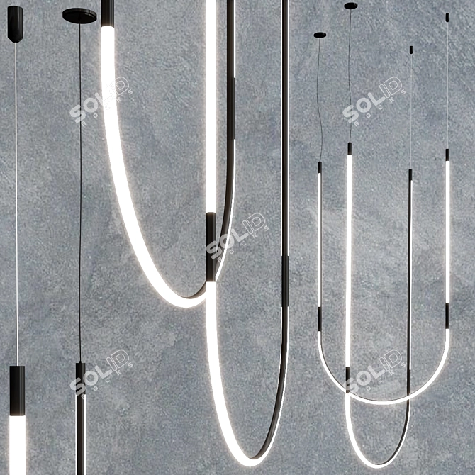 Modern Aluminum LED Pendant Lamp 3D model image 2