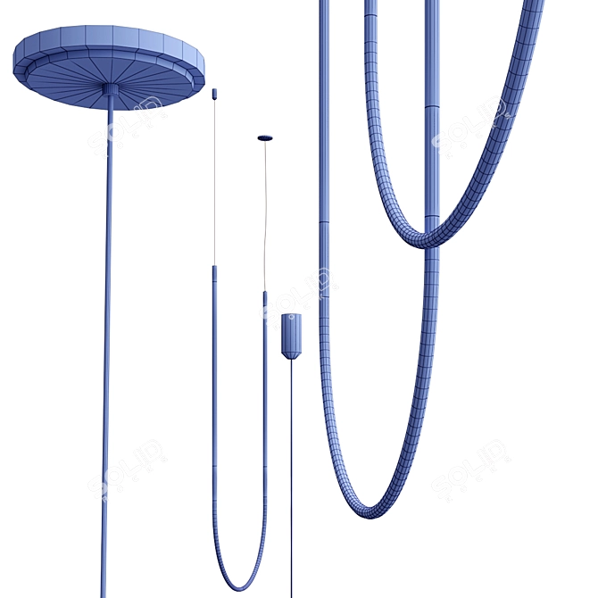 Modern Aluminum LED Pendant Lamp 3D model image 3