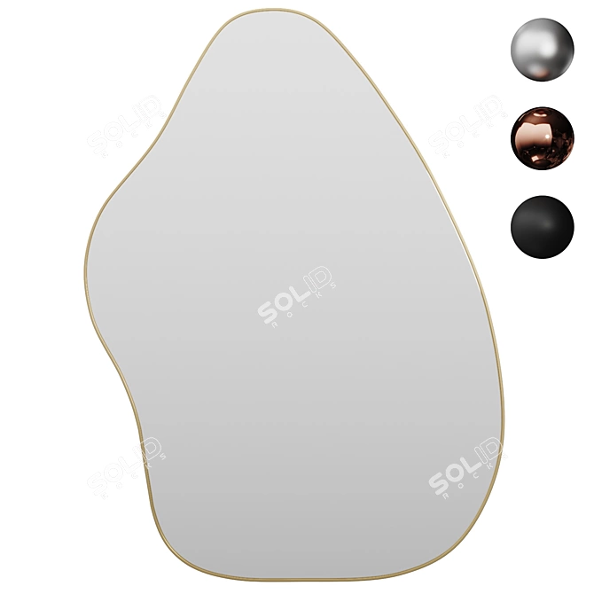 Ziggy Irregular Full-Length Standing Mirror 3D model image 1