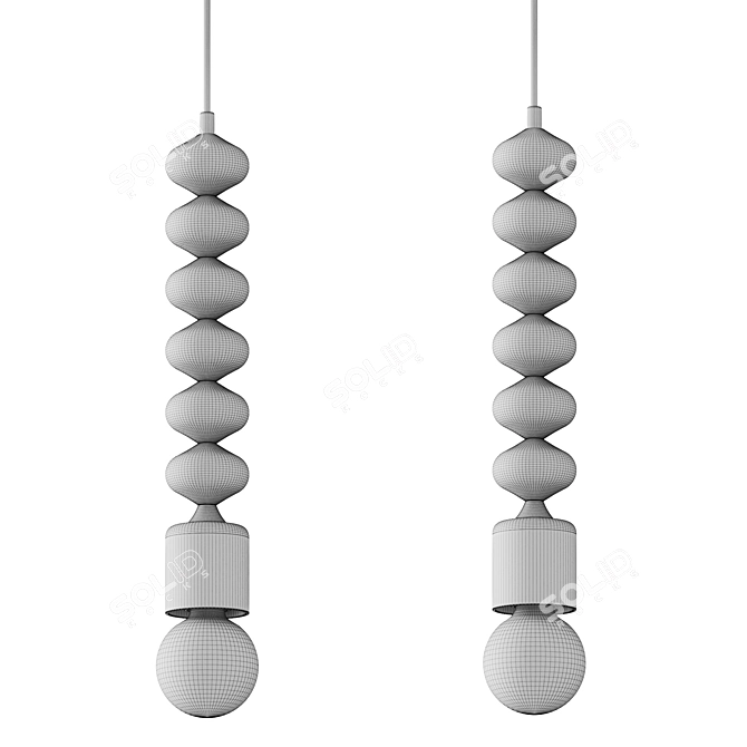 Sleek Chrome Steel Pendant Light 3D model image 2