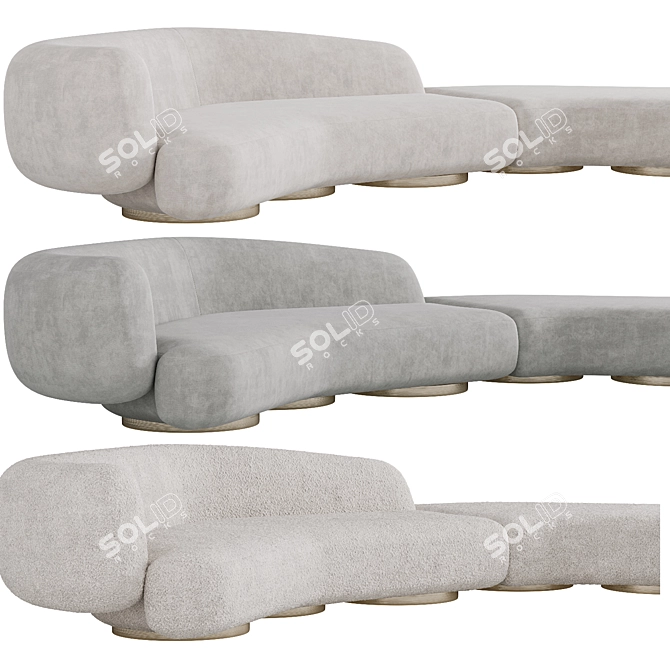 Luxury OKHA REPOSE Sofa - Kookudesign 3D model image 2