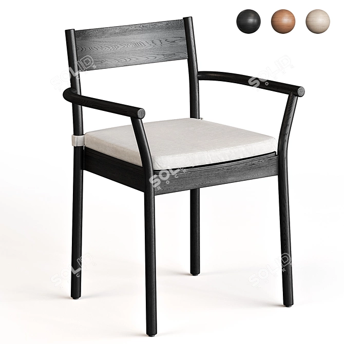 Berkshire Arm Dining Chair Grey 3D model image 1