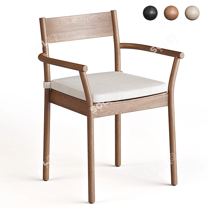 Berkshire Arm Dining Chair Grey 3D model image 2