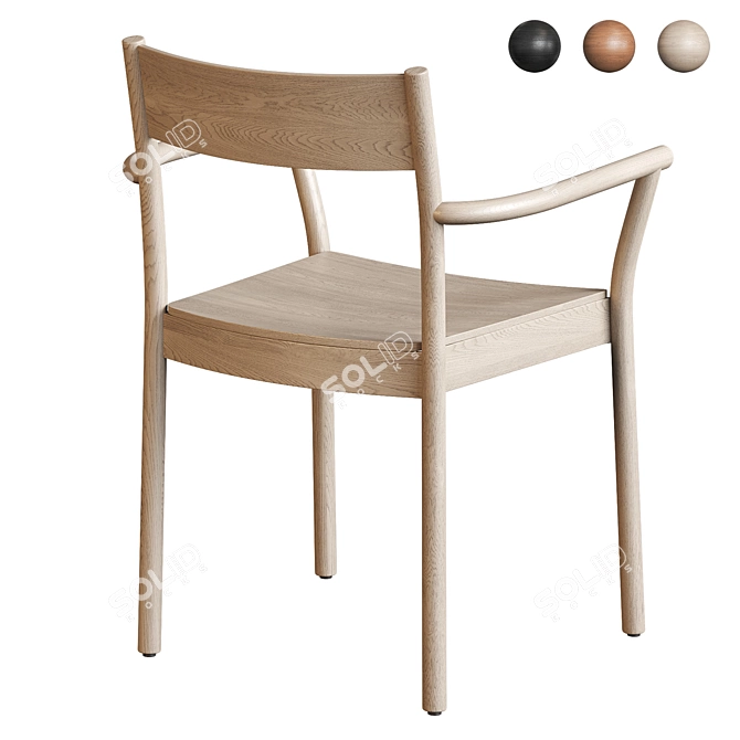 Berkshire Arm Dining Chair Grey 3D model image 3