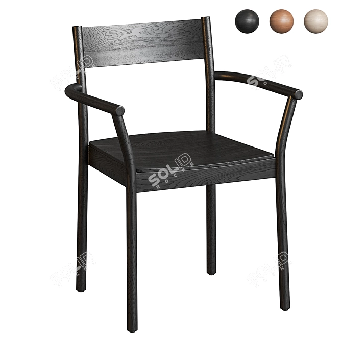 Berkshire Arm Dining Chair Grey 3D model image 4