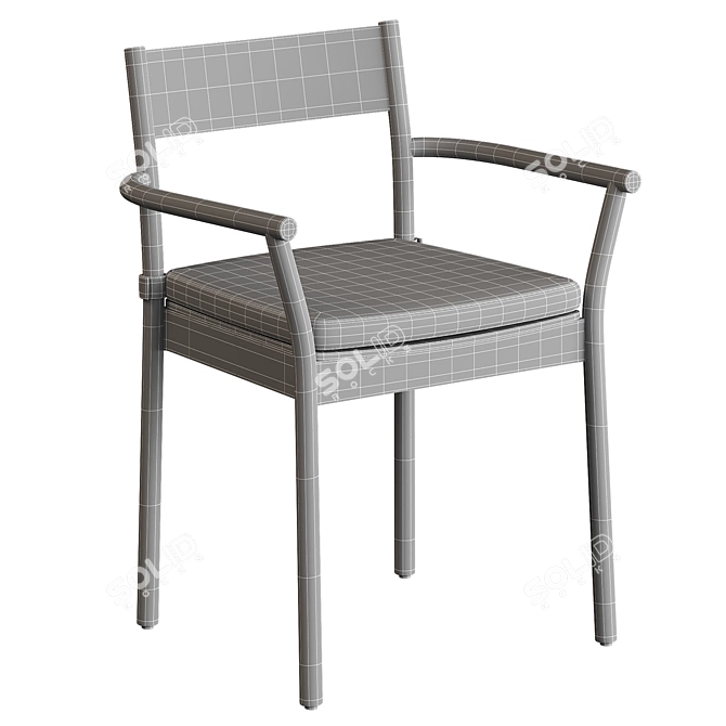 Berkshire Arm Dining Chair Grey 3D model image 6