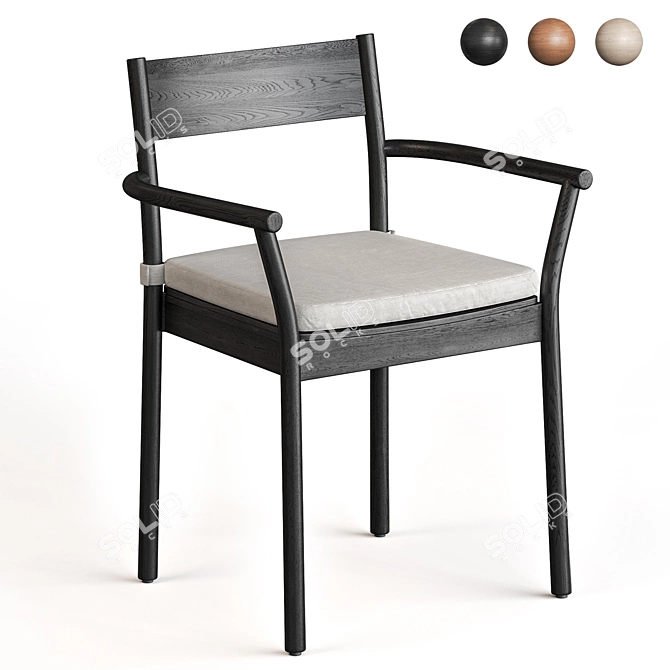 Berkshire Arm Dining Chair Grey 3D model image 7
