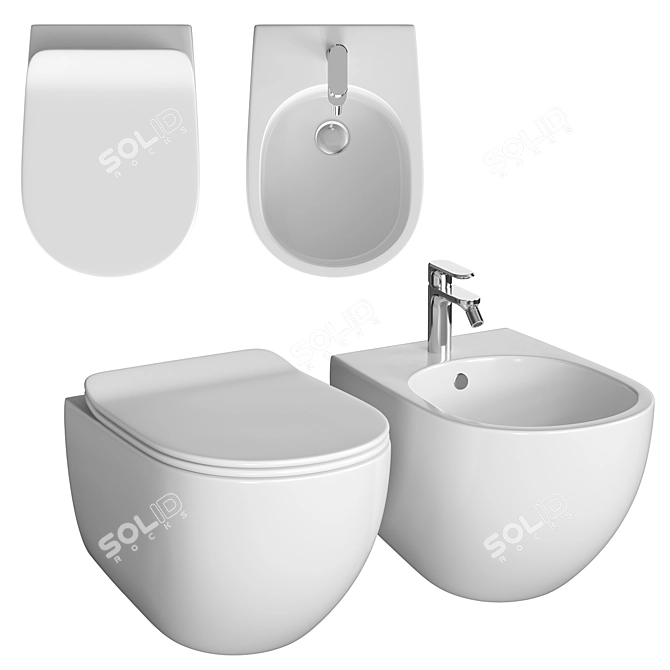 Artceram FILE 2.0 Bathroom Set 3D model image 1