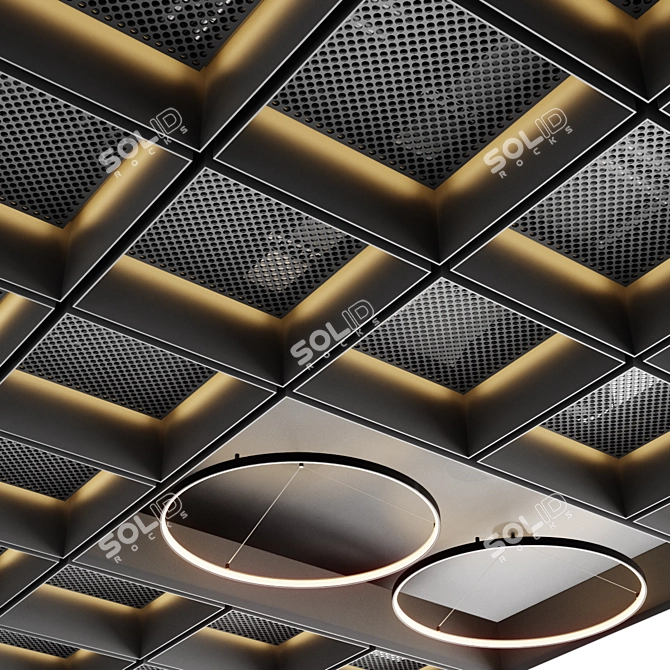 Modern Ceiling Fixture 3D Model 3D model image 4