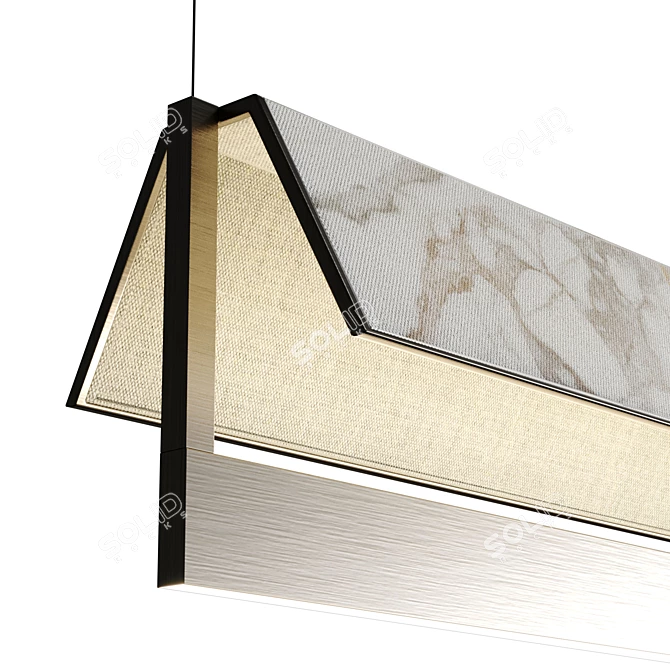 Elegant Marble Pattern Fabric Lampshade 3D model image 2