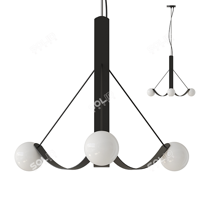 Modern Glass Pendant Light Fixture 3D model image 1