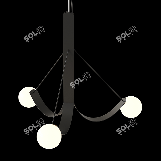 Modern Glass Pendant Light Fixture 3D model image 2