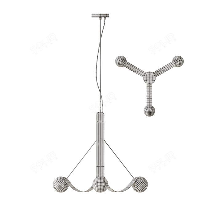 Modern Glass Pendant Light Fixture 3D model image 3