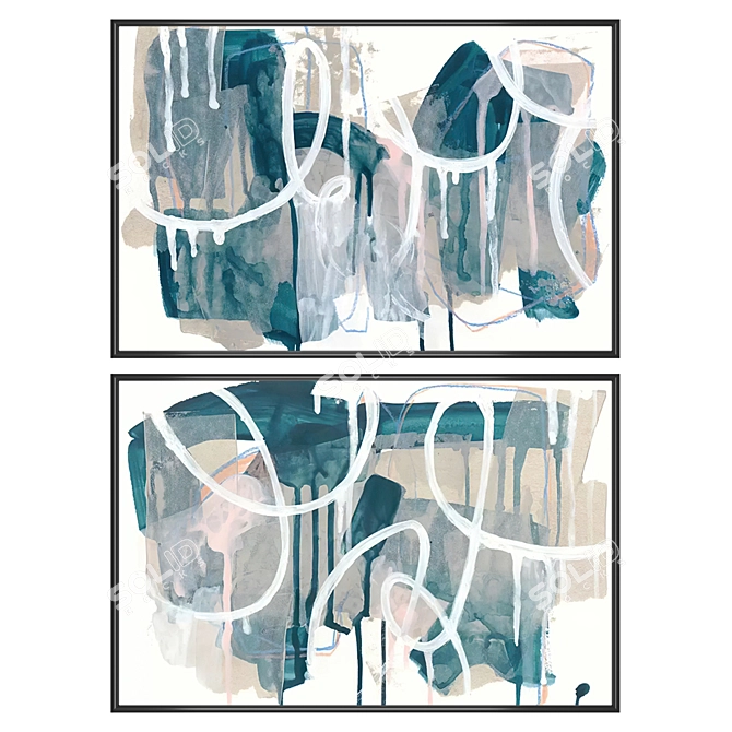 Wall Art Set with Multiple Frames 3D model image 1