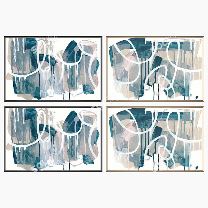 Wall Art Set with Multiple Frames 3D model image 2