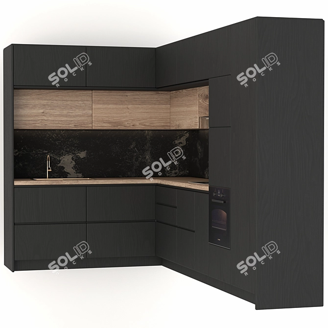 Easily Editable Modern Kitchen 3D model image 2