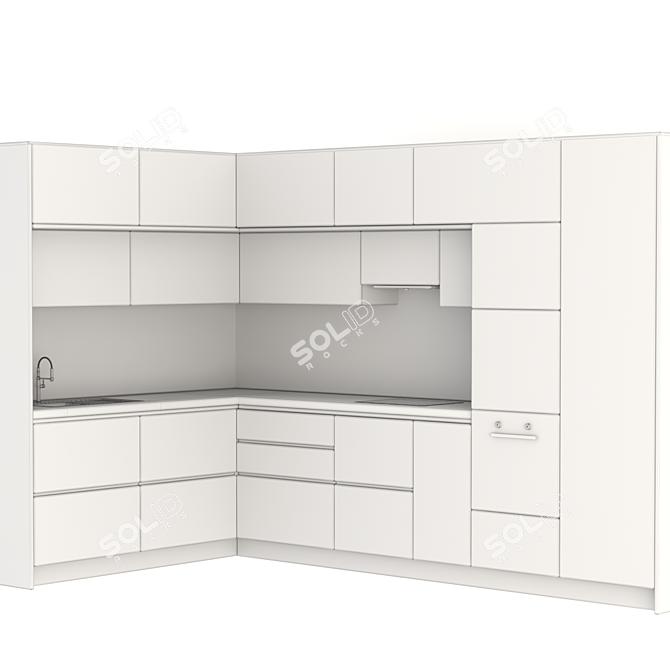 Easily Editable Modern Kitchen 3D model image 4