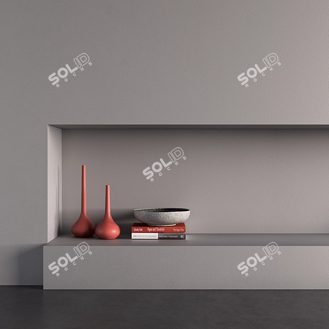 Decorative Wall with Fireplace 3D model image 6