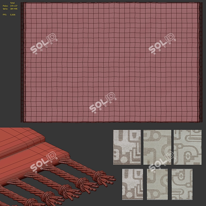 Ethnic Style Rug Set 3D model image 11