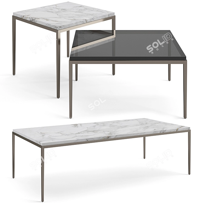 Sleek Misuraemme Kessler Coffee Tables 3D model image 1