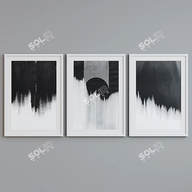 Abstract Set of Modern Picture Frames 3D model image 2