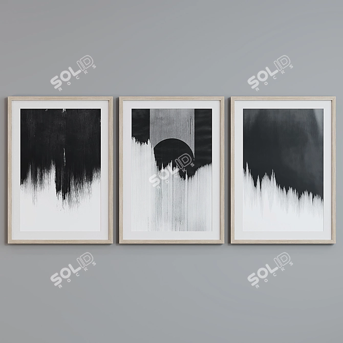 Abstract Set of Modern Picture Frames 3D model image 3