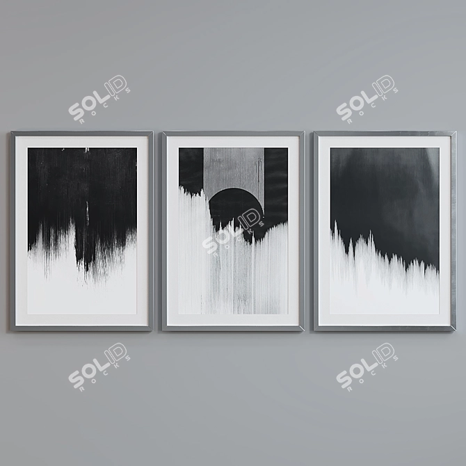 Abstract Set of Modern Picture Frames 3D model image 5