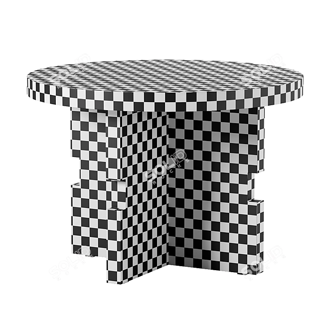 Sleek Notch Side Table Render 3D model image 3