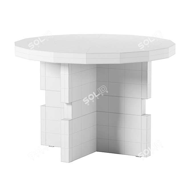 Sleek Notch Side Table Render 3D model image 4