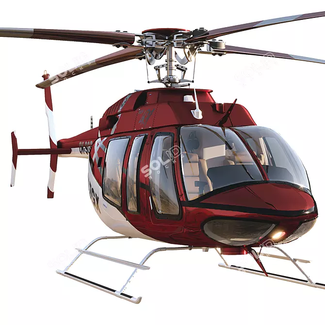 Title: Bell407GX Helicopter 3D model image 3