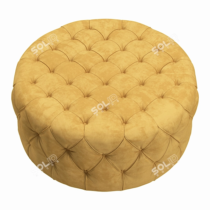 Tufted Round Ottoman V-Ray 3D 3D model image 2