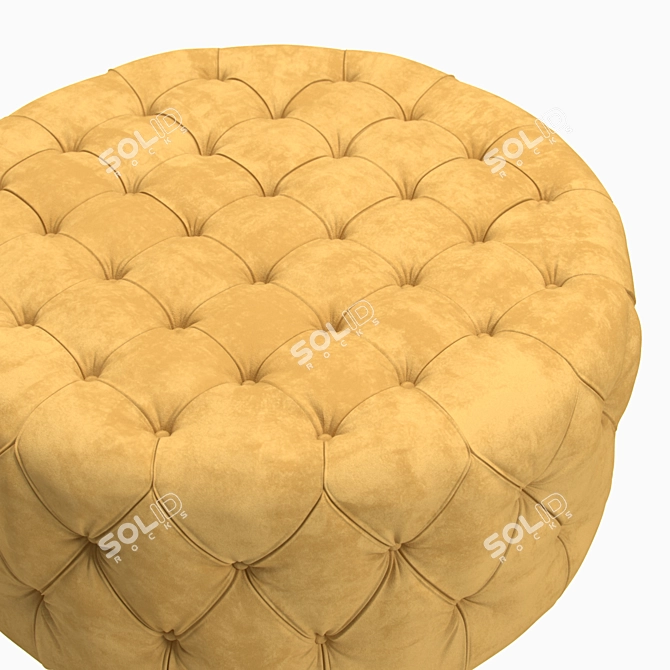 Tufted Round Ottoman V-Ray 3D 3D model image 3