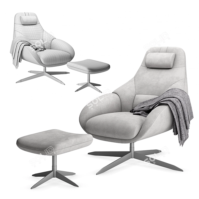 Luxurious Modern Bolia Saga Armchair 3D model image 2