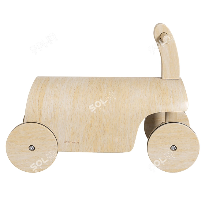 Aiden Ride-on Car Natural Wood 3D model image 3