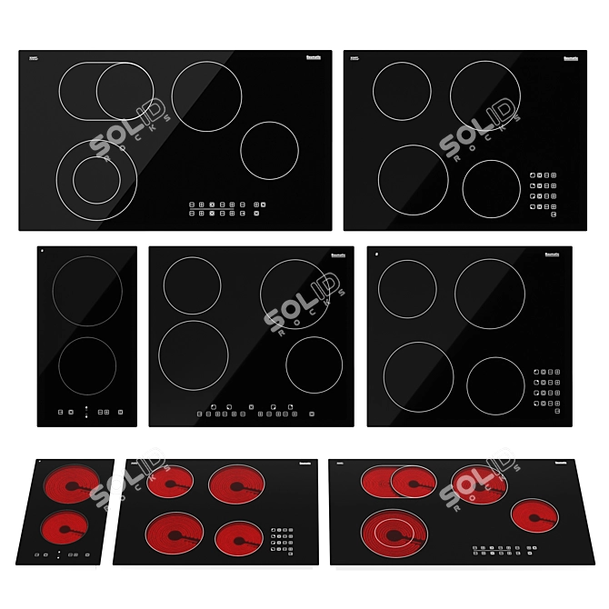 Baumatic Ceramic Hotplates Set 3D model image 1