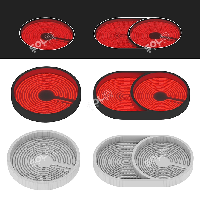 Baumatic Ceramic Hotplates Set 3D model image 3