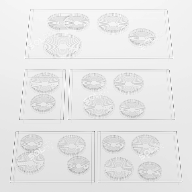 Baumatic Ceramic Hotplates Set 3D model image 5