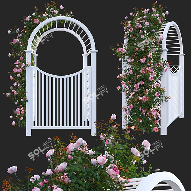 Versatile 3D Climbing Rose Models 3D model image 1