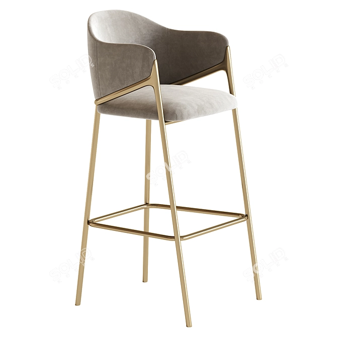 Minimalist Metal Barstool 2016 3D model image 2