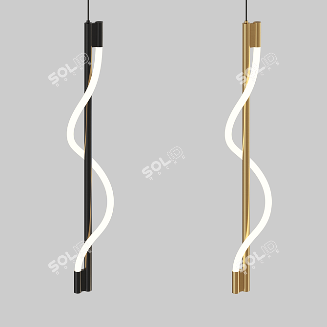 Curved LED Pendant Lamp "Maurice 3D model image 2