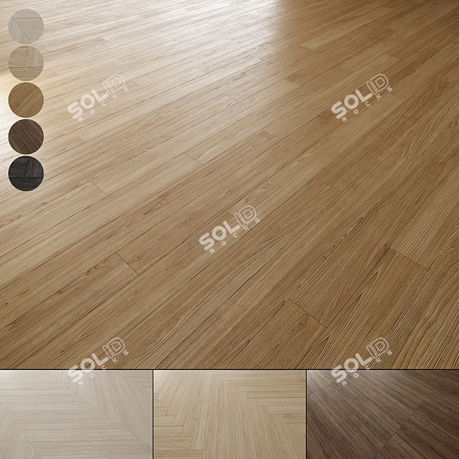 Premium Oak Floor Textures Pack 3D model image 1